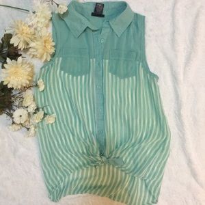 Mint green top